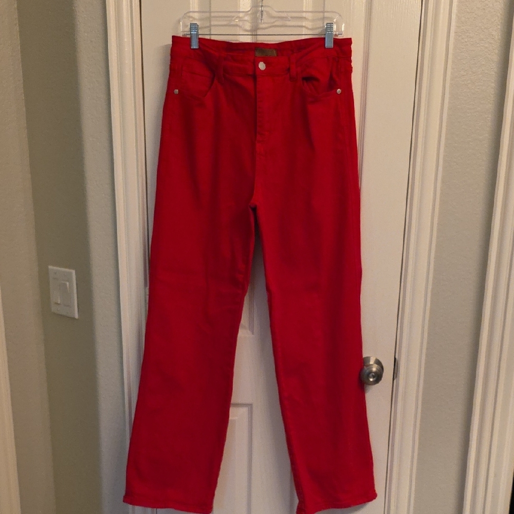 Judy Blue Vibrant Red Straight Leg Jeans Sz15